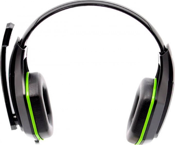 Наушники Gemix W-330 Gaming Black/Green, 2 x Mini jack (3.5 мм), накладные, регулятор громкости, каб